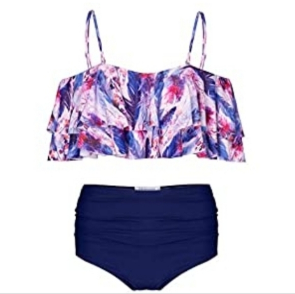 Other - Marinavida 2pc Swimsuit Bikini High Waist Off Shoulder Sz L